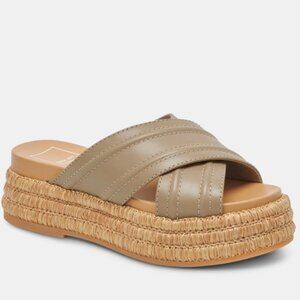 NEW DOLCE VITA Leather Weslee Slide Sandals 257 3T2